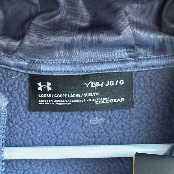 NWT Under Armour Girls' Gray Full Zip Hoodie Size L Water-Resistant - Picture 5 of 6